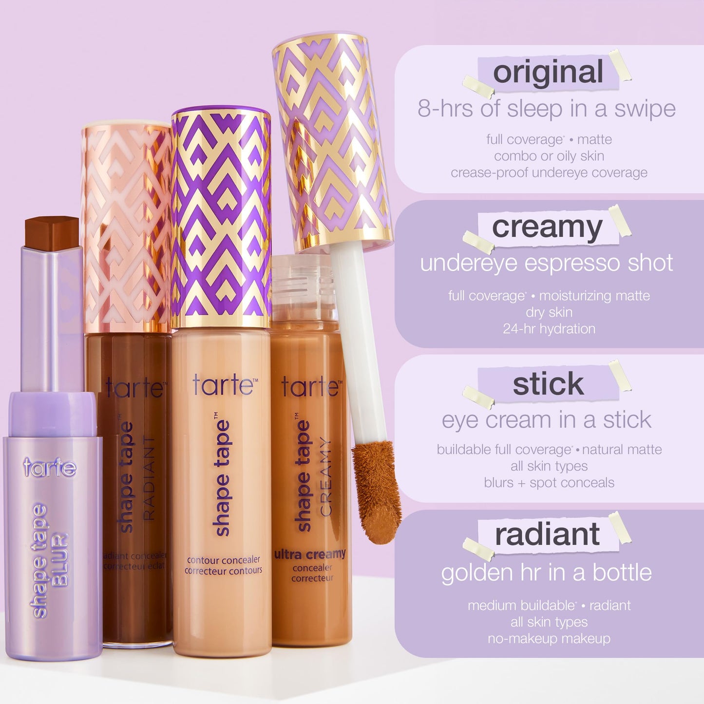 tarte shape tape concealer – Full-Coverage Creaseless Soft Matte Finish, Brightening Under-Eye & Face Makeup, 16hr Longwear, Vegan & Cruelty-Free, travel size, 60H mahogany honey