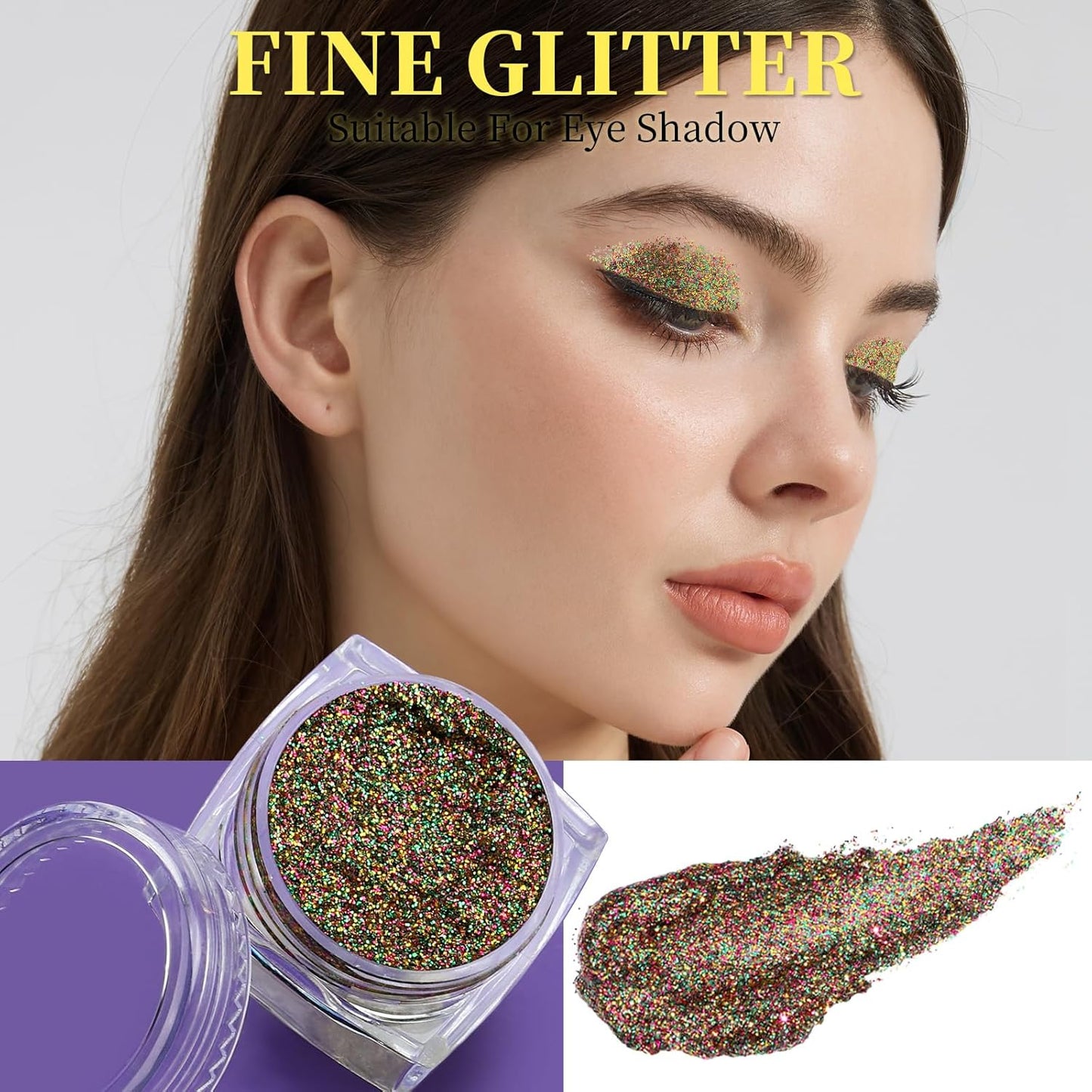 Teenitor 6 Colors Glow in The Dark Glitter Gel, Face Glitter Gel, Body Glitter Hair Glitter for Halloween Makeup UV Black Light Party Cheer Raves Festivals
