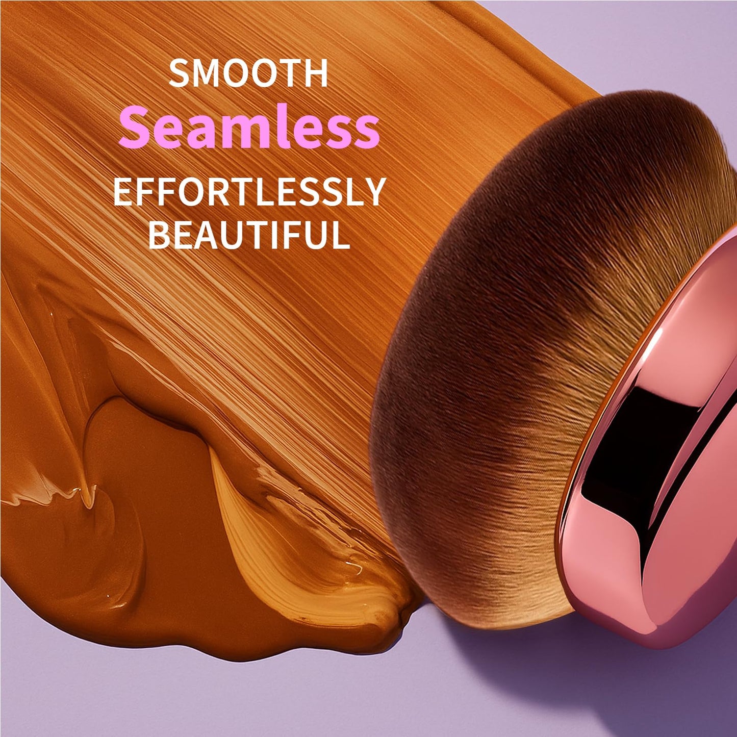 Blend & Blur Ultra Large Body Makeup Brush For Self Tanner, 5.11inch Wide-headed Kabuki Brush, Leg Makeup &Bronzer Self Tan Applicator Provides Effortless Pretty Finish, Blending Applicator- Rose Gold