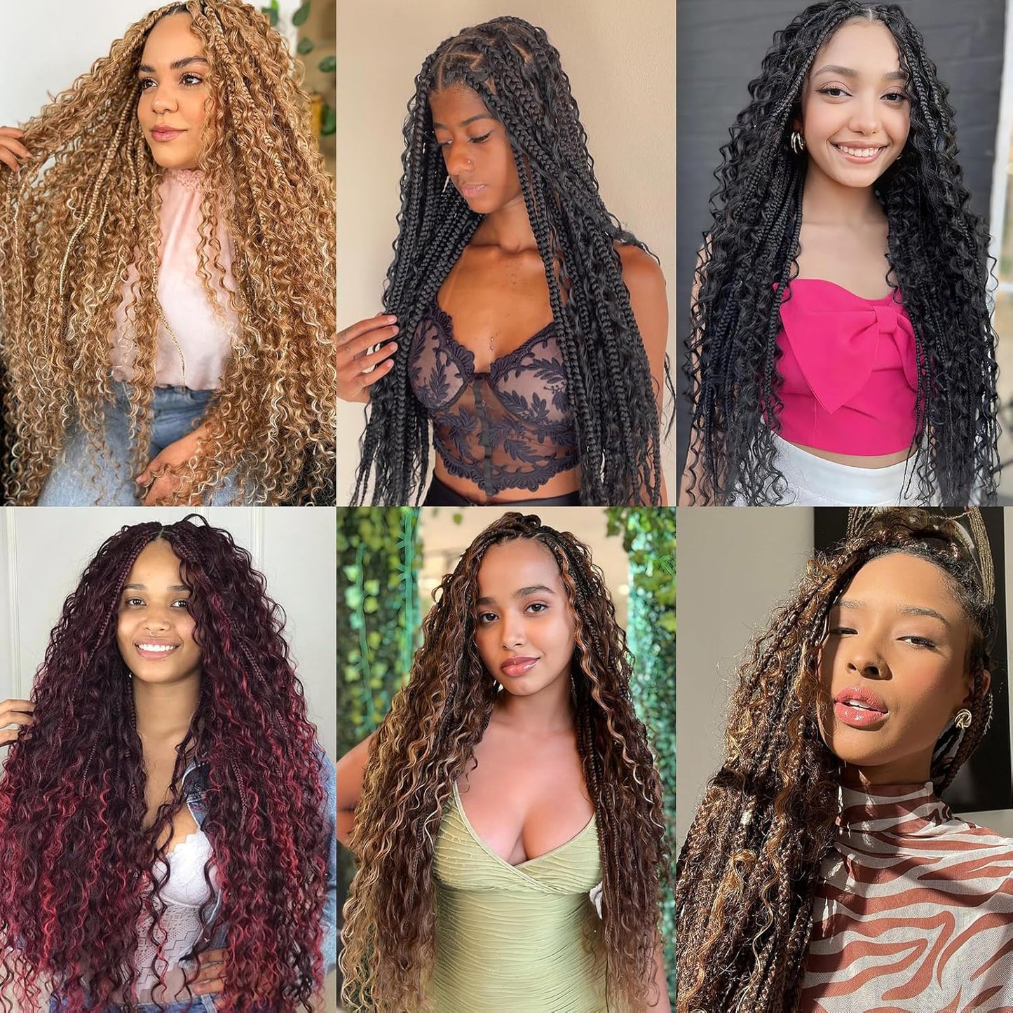 Human Braiding Hair - 24 Inch Deep Wave Extensions | 100g Bulk No Weft for Boho Box Braids - #27 Honey Blonde