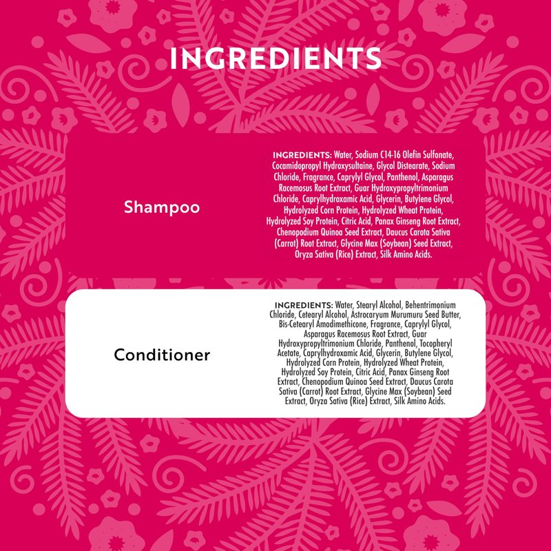 Lu by LatinUs Beauty Rescue Set | Hair Repair Shampoo and Conditioner Set for Dry, Damaged & Color-Treated Hair, Shatavari Infused Glycerin, Daily Repair Hair Products | 12 Fl Oz Each | 2-Pack