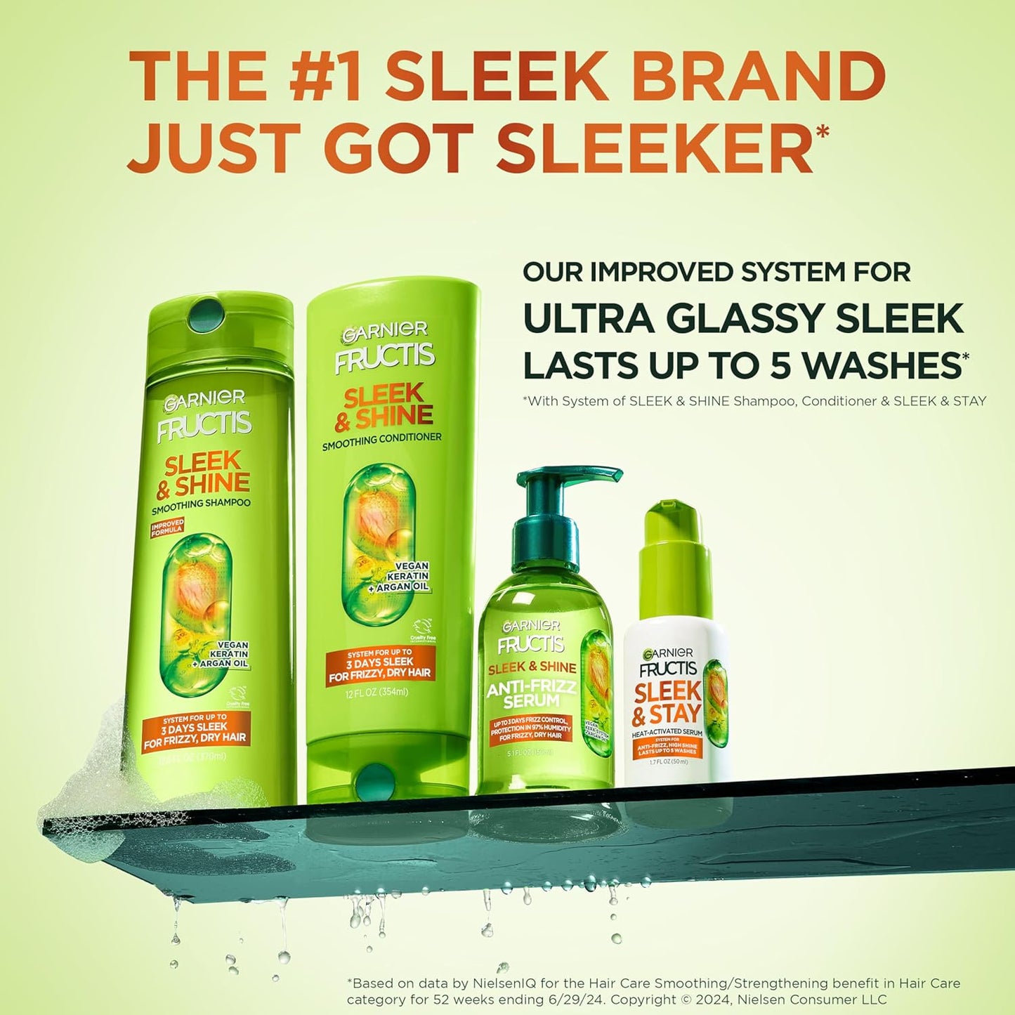 Garnier Fructis Sleek & Shine Moroccan Sleek Smoothing Oil for Frizzy, Dry Hair, Argan Oil, 3.75 Fl Oz, 1 Count (Packaging May Vary)