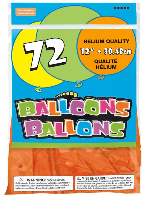 Pumpkin Orange Latex Balloons, 12" (72-Pack) - Vibrant & Premium Quality Balloons, Perfect for Any Celebration
