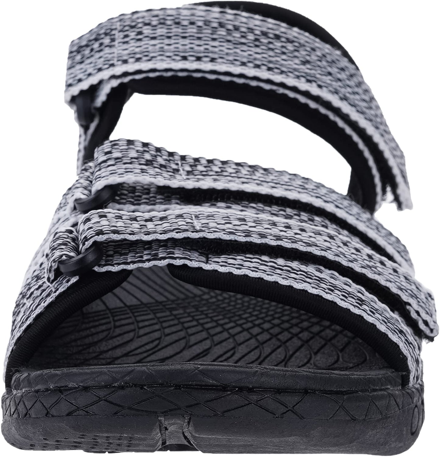 WHITIN Women's Hiking Sandals with Arch Support Plantar Fasciitis Sole Sport Size 7 Traps Adjustable Hooks Camping Resistant Soft WhiteMulti 37