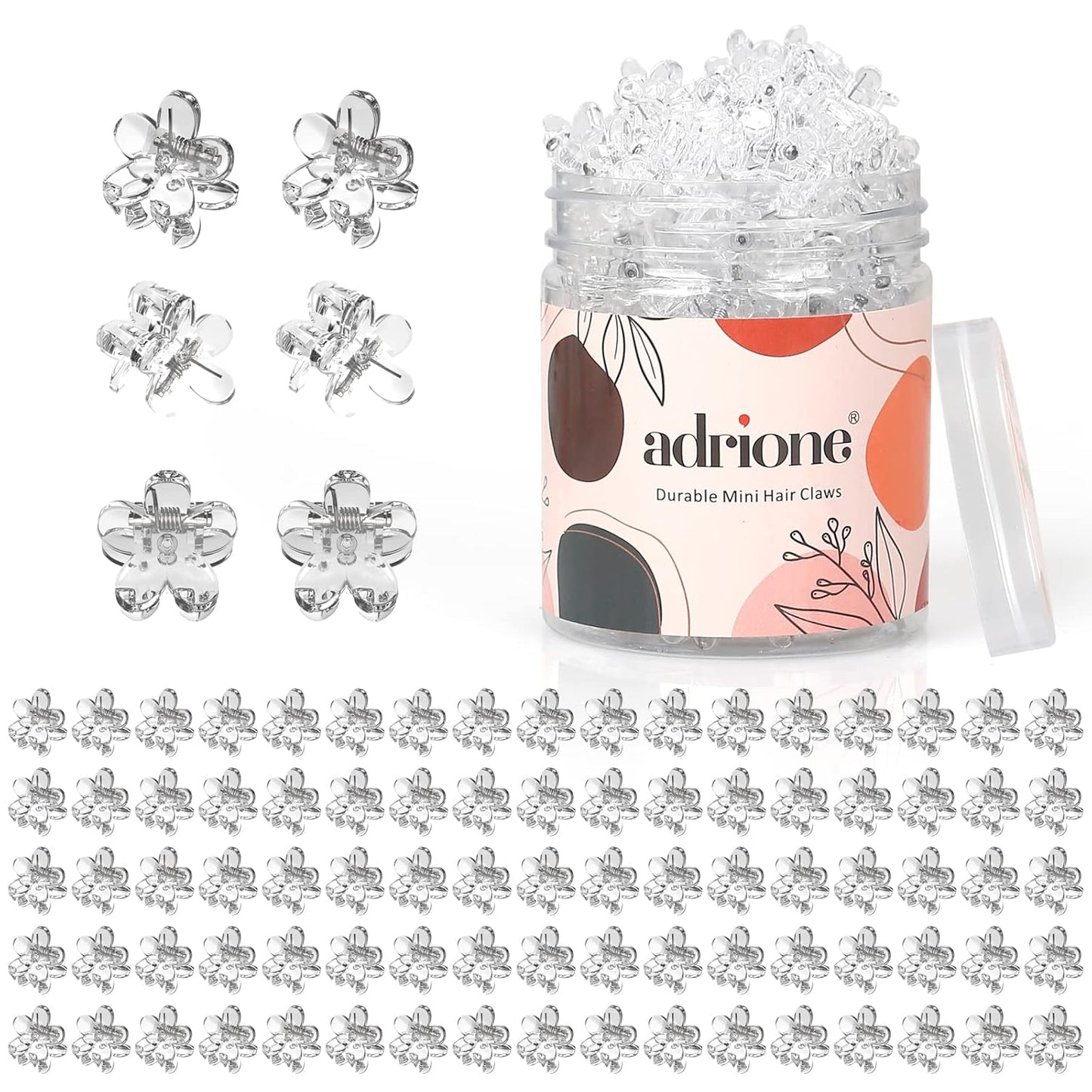 Mini Hair Clips Pack of 100 - Colorful Tiny Flower Hair Clips for Baby Toddler Girls Women, Strong Grip for Fine Hair Bangs