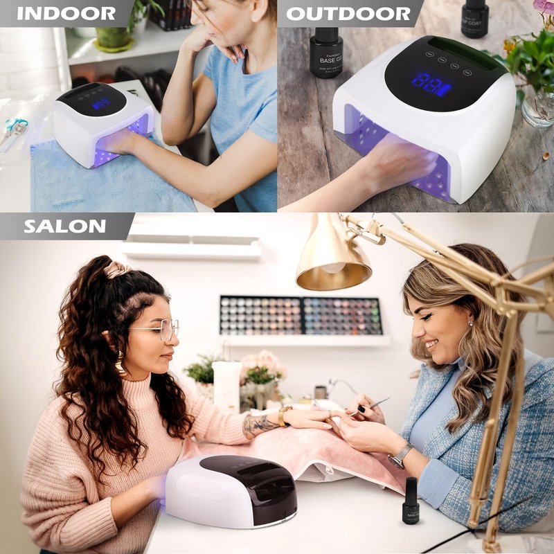 Linssy 96W UV LED Cordless Nail Lamp,Nail Dryer with 42 Beads,UV Light for Gel Nails Manicure for Fingernails & Toenails,Professional LED Nail Lamp for Salons with 4 Timer Settings and Smart Sensor