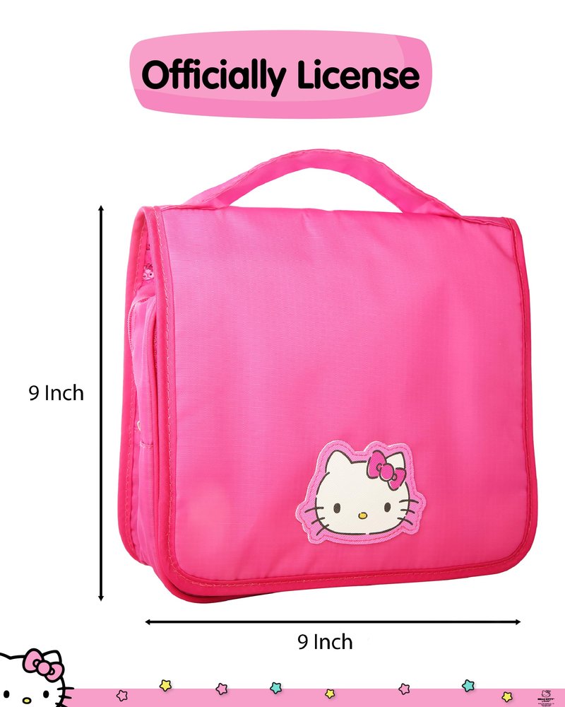 Hello Kitty Toiletry Bag, Hanging Toiletry Bag Pink, Makeup Bag, Sanrio Travel Official License
