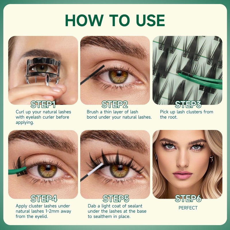 KEYYOU Manga Lash Clusters Fairy Cluster Eyelash Extensions Cosplay at home Wispy False Eyelashes 10-18mm Lashes Easy to Apply for Beginner Individual Fake Eyelashes D Curl Extension with Spikes