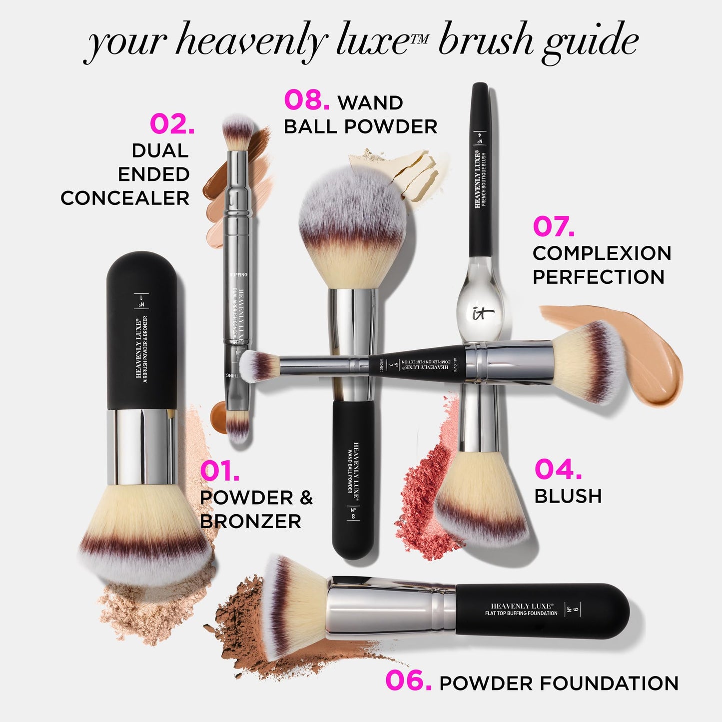 IT Cosmetics Heavenly Luxe Flat Top Buffing Foundation Brush #6 - Foundation Brush for Liquid Makeup & Foundation Powder - Makeup Brush With Award-Winning Heavenly Luxe Hair