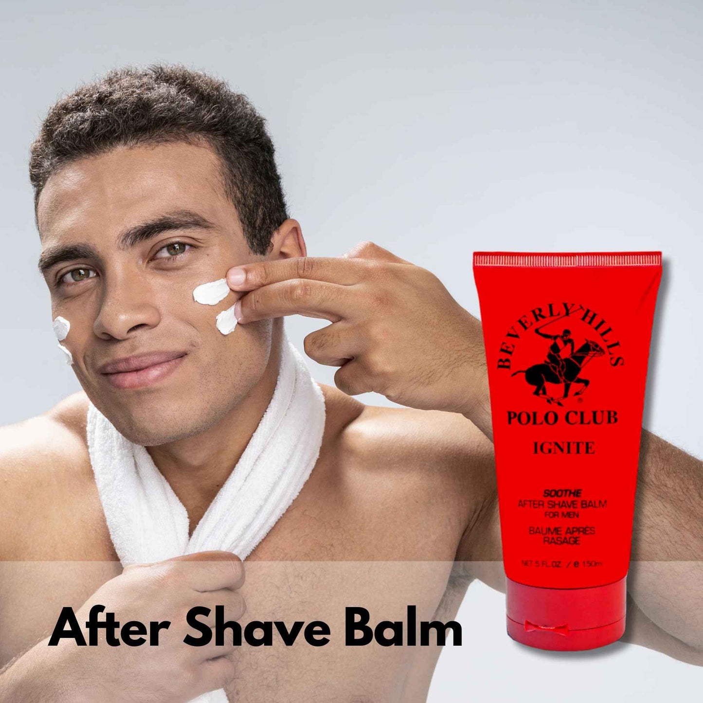 Beverly Hills Polo Club After Shave Balm for Men - Ignite (Musk Woody) - Soothing & Hydrating Post-Shave Lotion 5oz