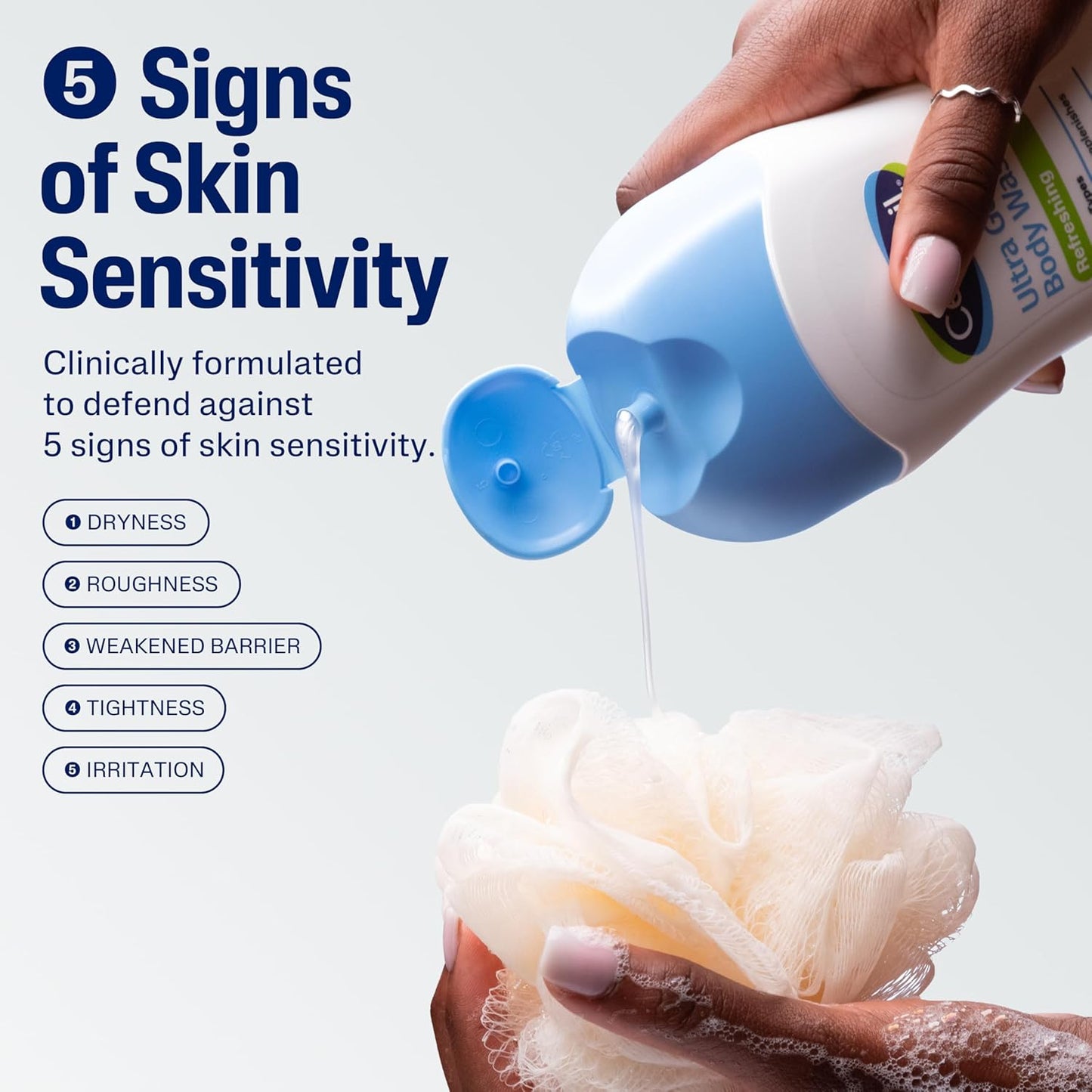 Cetaphil Ultra Gentle Body Wash - Refreshing Scent for Sensitive Skin | 16.9oz, Pack of 3 with Aloe Vera & Vitamin B5