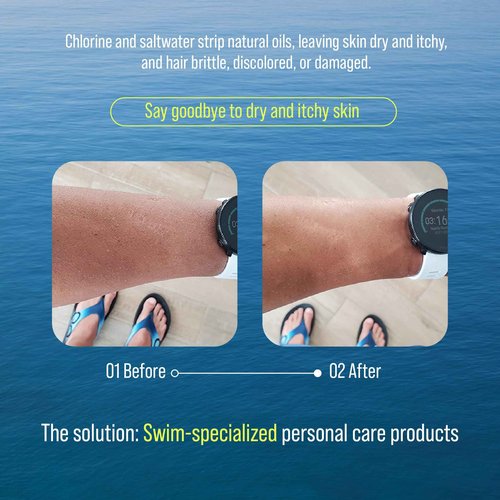 TRIHARD Chlorine Removal Body Wash, Protects and Hydrates Sensitive Skin from Pool and Ocean, Pool Essentials for Post Swim Chlorine Skin Protection