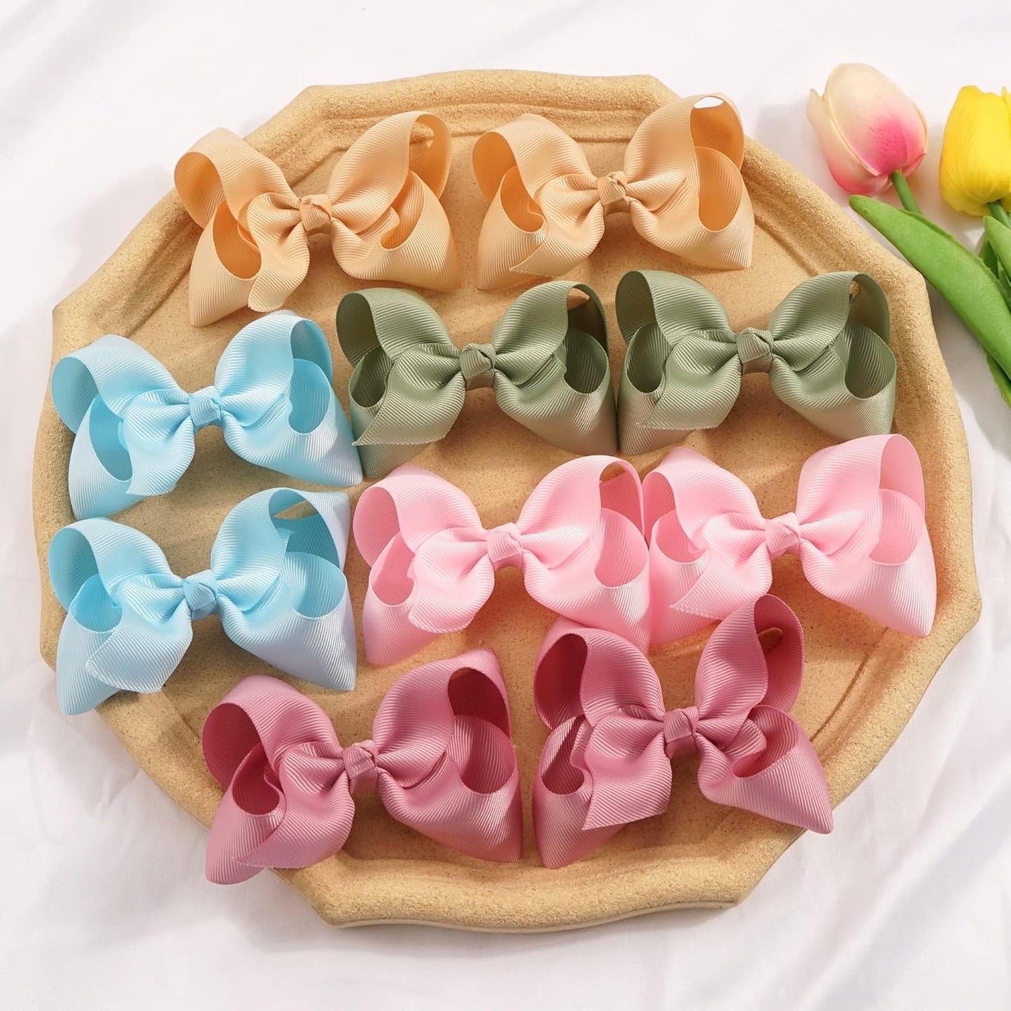 40Pcs 3 inch Hair Bows for Girls Grosgrain Ribbon Toddler Back to School Hair Accessories with Alligator Clips for Baby Girls Kids in Pairs