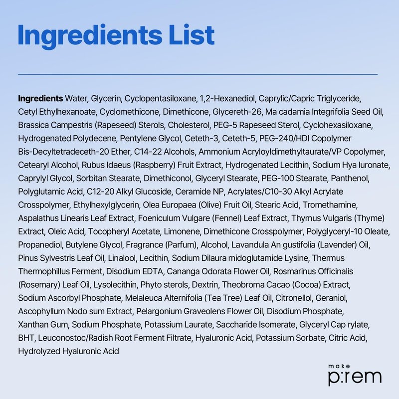 MAKE P:REM Hydrate Me. Micro Tension Cream, Moisturizing Watery Gel Type, Non-Sticky Finish Hydrating Facial Cream for Dry, Sensitive, Oily, Acne-prone Skin, Korean Skin Care, 2.19 fl. oz. (65ml)