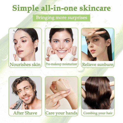 JunKuJK 16PCS Aloe Vera Gel for Face,Made within 100% Organic Aloe Vera Gel,Natural Hydrating Pure Vera Moisturizer for Soothing Skincare,Moisturizing Aloe Lotion for Skin,Face,After Sun Care,16.93oz