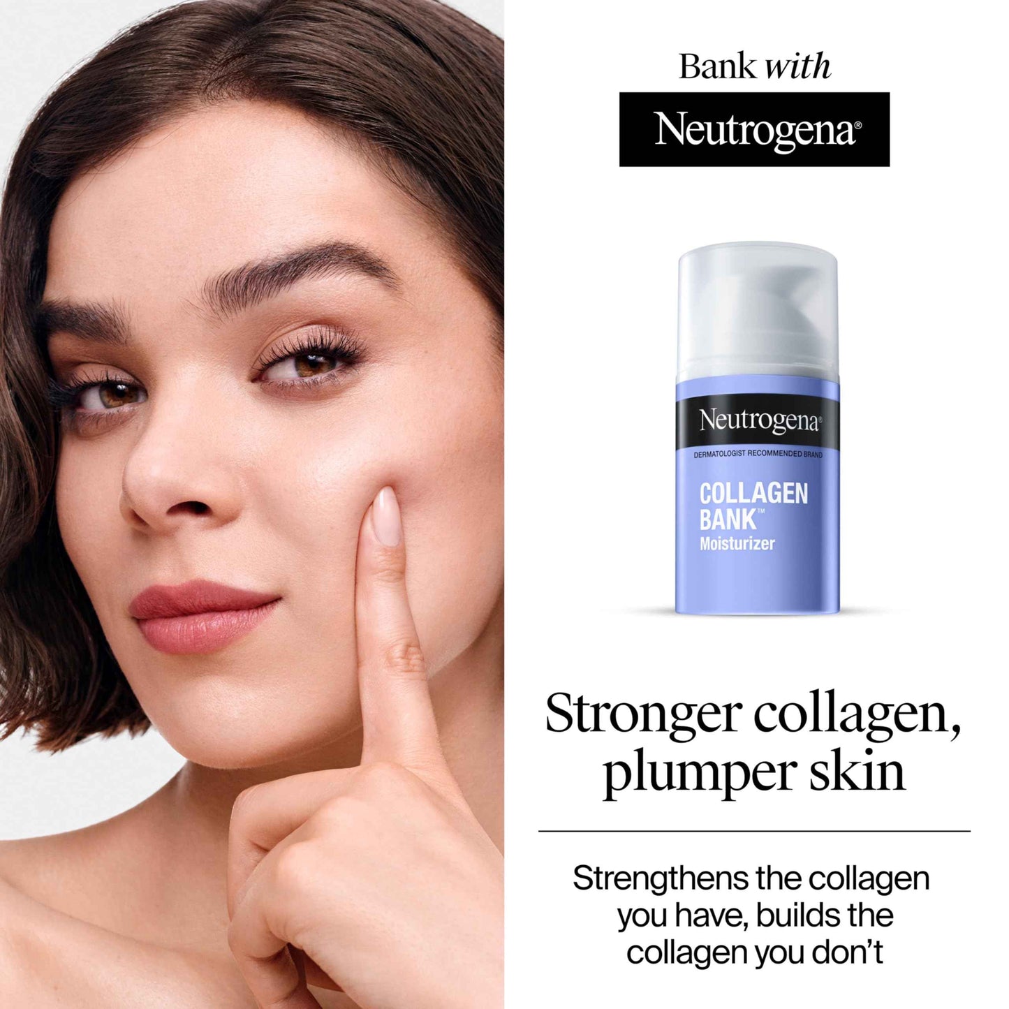 Neutrogena Collagen Bank Face Moisturizer, Daily Anti-Aging Face & Neck Firming Collagen Cream, Bakuchiol & Micro-Peptides Face Lotion, Support Skin’s Natural Collagen for Visibly Plump Skin, 2 fl. oz