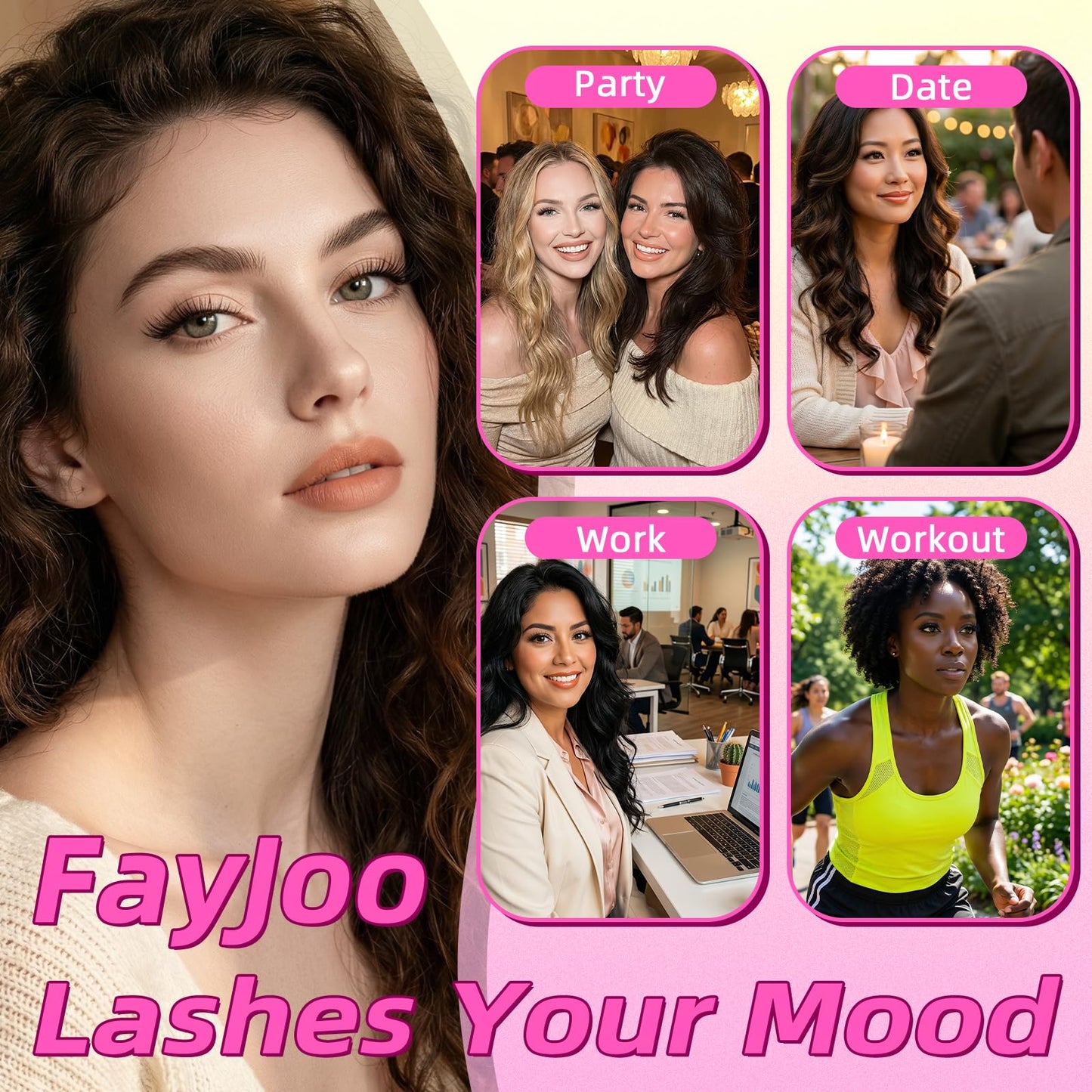 FayJoo Manga Lash Clusters with Invisible Band Wispy Spiky Eyelash Extensions for Natural Look German BASF Fiber C Curl Individual Lashes DIY Anime False Eyelashes (8-18mm)