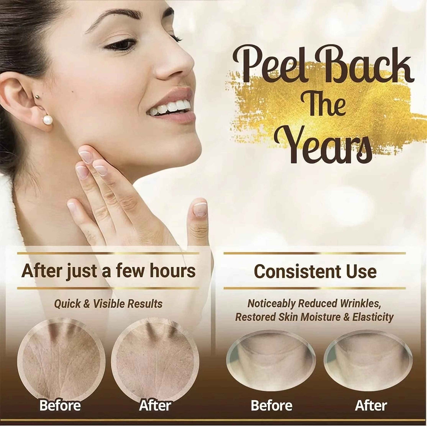 YIshiQI Neck Wrinkle Patches Chest Wrinkle Pads Pack of 4 -Antiwrinkle Silicone Pad- Silicone Facial Neck Sheet Reusable and Washable Wrinkle Patches Moisturizing for Treatment While Sleeping