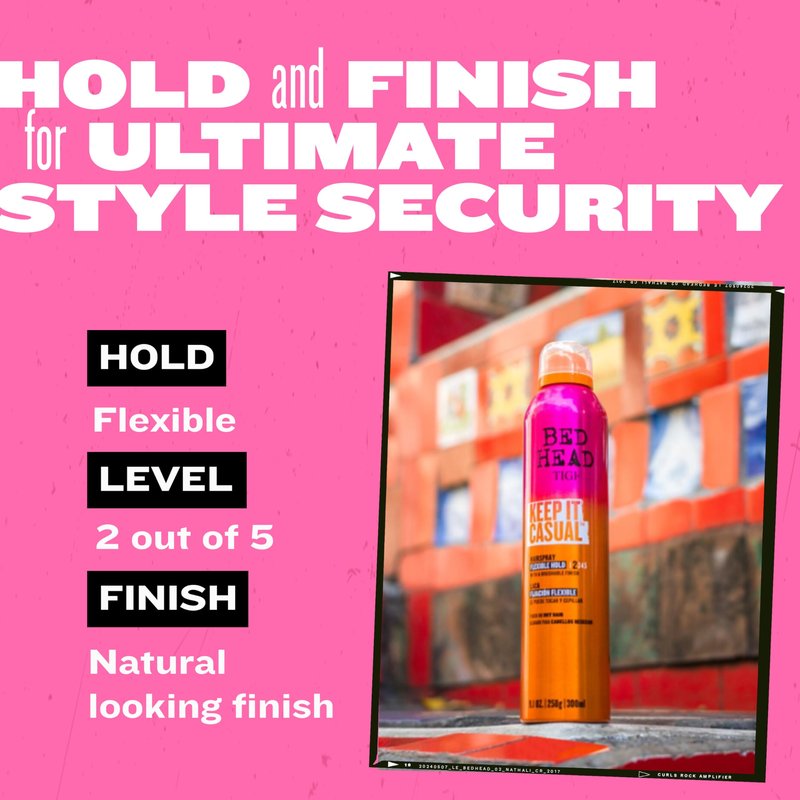 TIGI Bed Head Keep It Casual Hair Spray, Flexible Hold with Brushable Finish for Frizz and Static Control, 9.1 oz