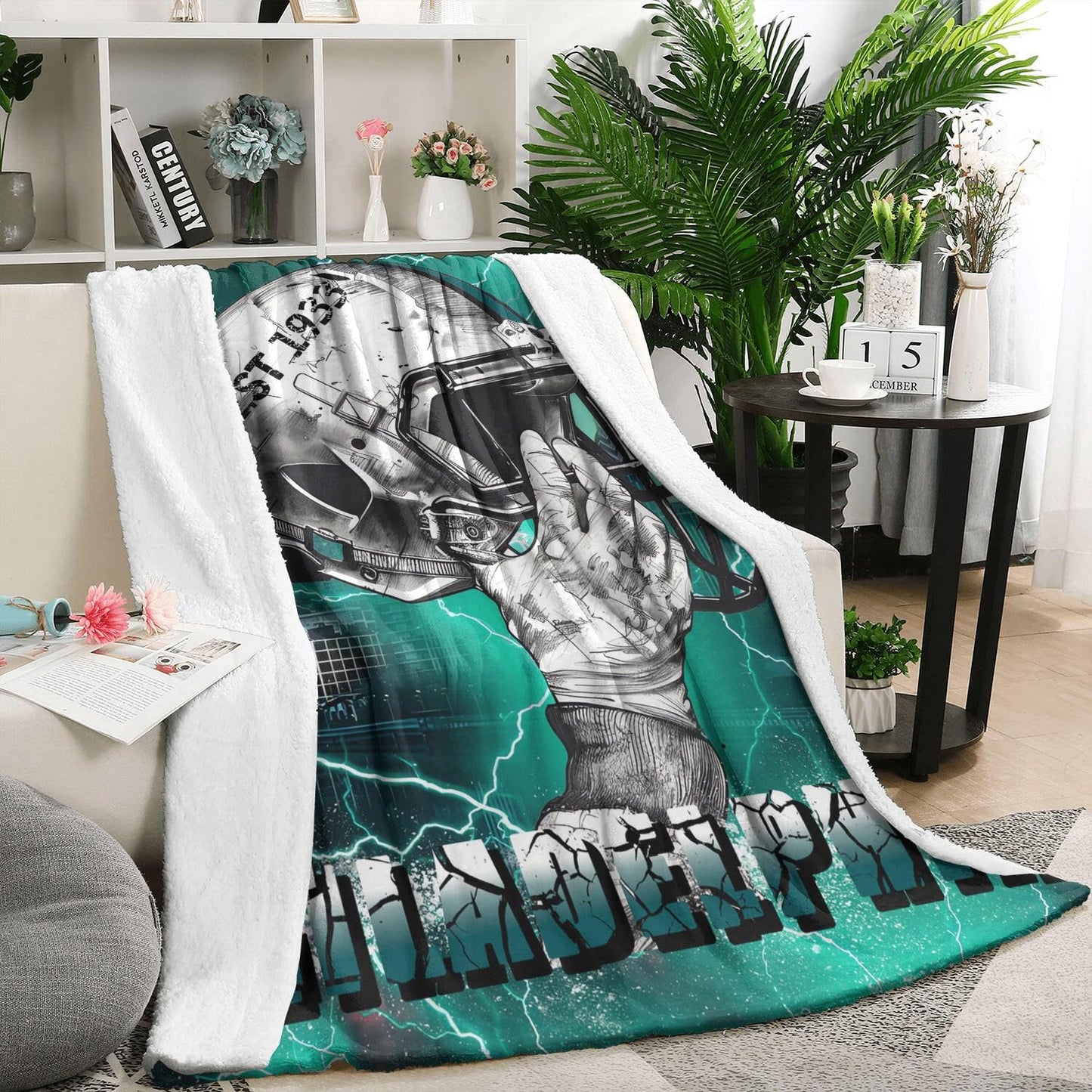 Football City Blanket Gifts for Men Cozy Throw Flannel Blanket for Sofa Couch 60x50 Inches Sport Style Blanket for Men Football Lovers Fan Gifts