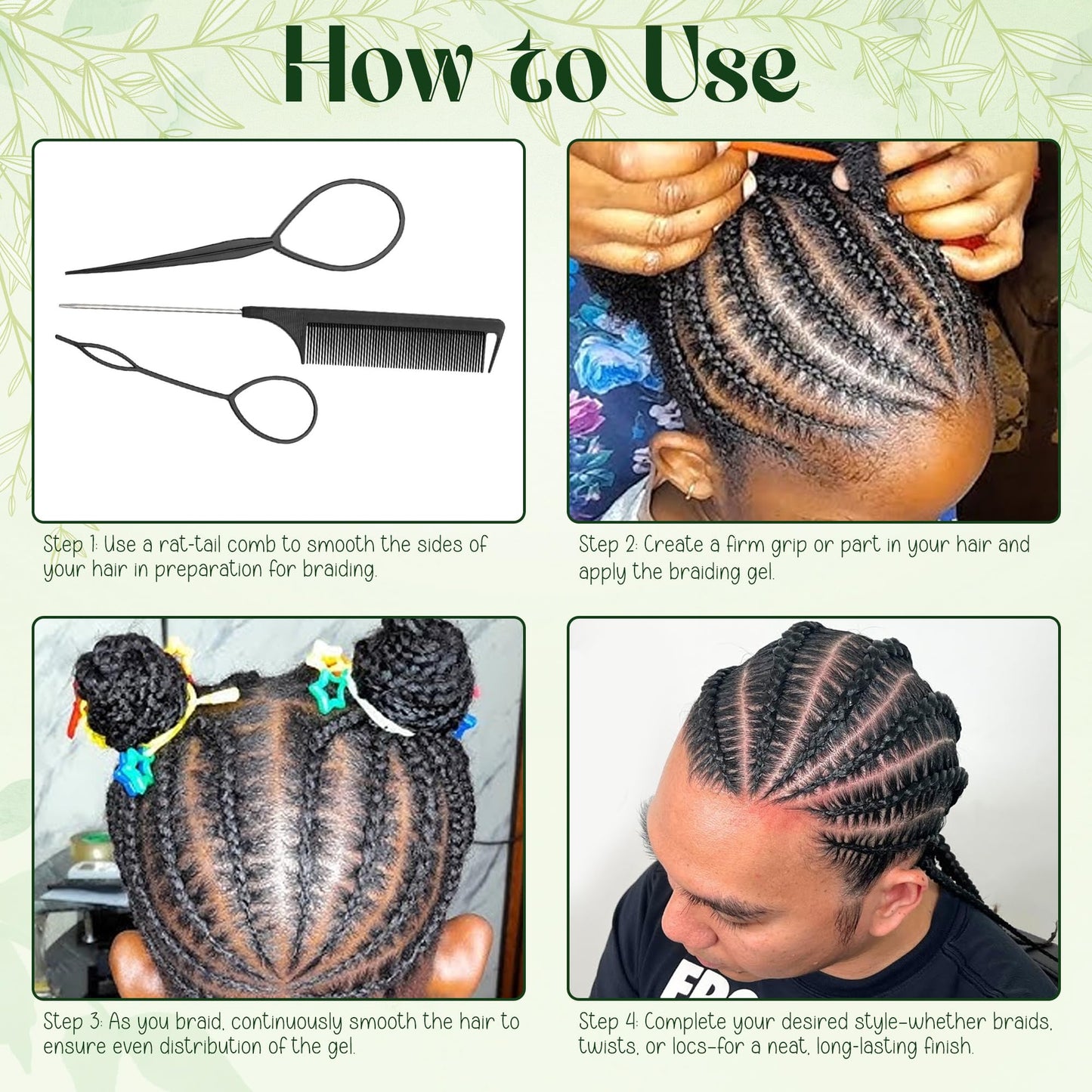 KAGA Pure O Natural Neatbraid Beauty Professional Conditioning Shining Gel 16oz / 1LB (16 Ounce)