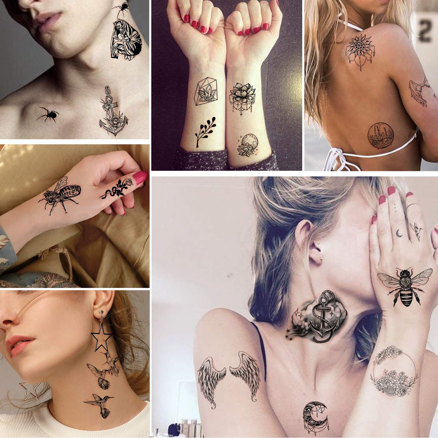 Waterproof Temporary Tattoos - 118pcs Groovy Fake Tattoo for Kids Birthday Party Supplies, Star Unicorn Smiley Rainbow Flower Candy Crown Arts and Crafts for Boys or Girls 6 7 8 9 10 11 12 years old