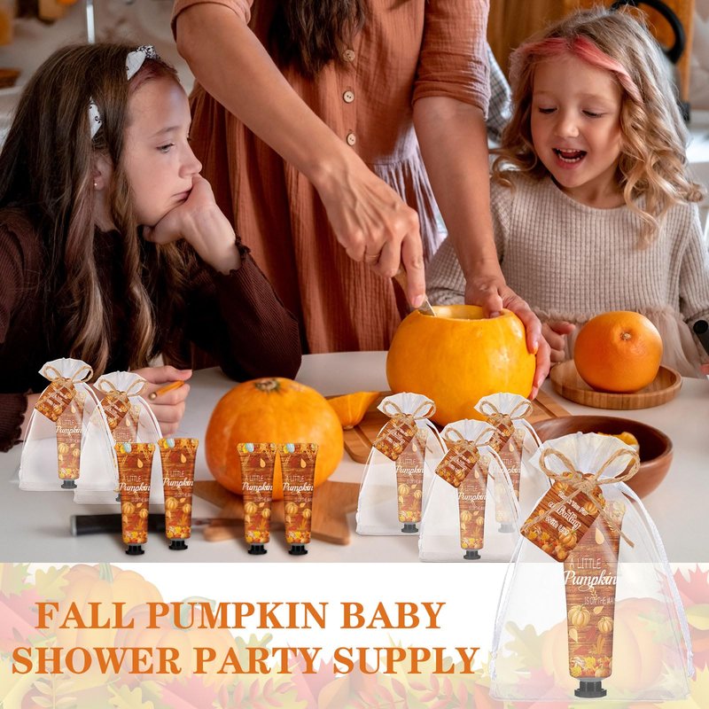 Dansib 48 Sets Thanksgiving Fall Hand Cream Bulk a Little Pumpkin Baby Shower Hand Cream Gifts Baby Shower Party Favors for Guests Travel Size Lotion for Autumn Party Supplies(Little Pumpkin)
