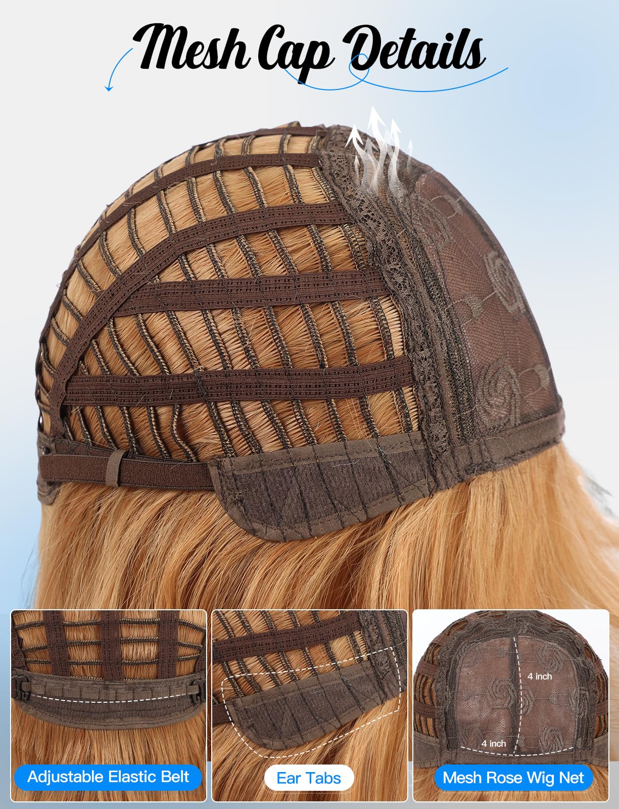 HAIRCUBE Layered Auburn Medium Long Straight Synthetic Wigs for Women with Bangs Heat Resistant Natural Look for Daily Use