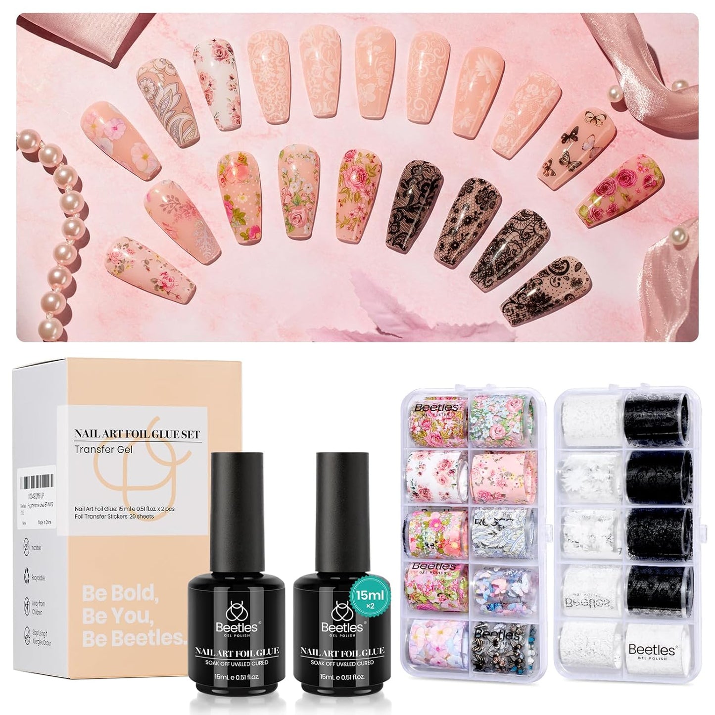 Beetles Liquid Latex for Nail 15ml - Peel off Nail Polish Cuticle Guard with Plastic Nail Care Stick Nails Design Air-Dry Liquid Latex Barrier for Protector Fingers