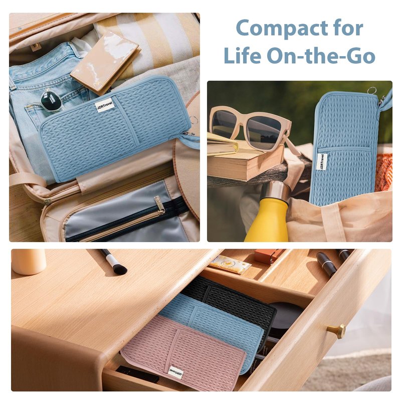 2 Pack Heat Resistant Travel Bag Organizer for Hot Tools Hair Dryer Flat Iron Curling Iron 2 in 1 Heat Proof Mat Portable Travel Essentials Bags
