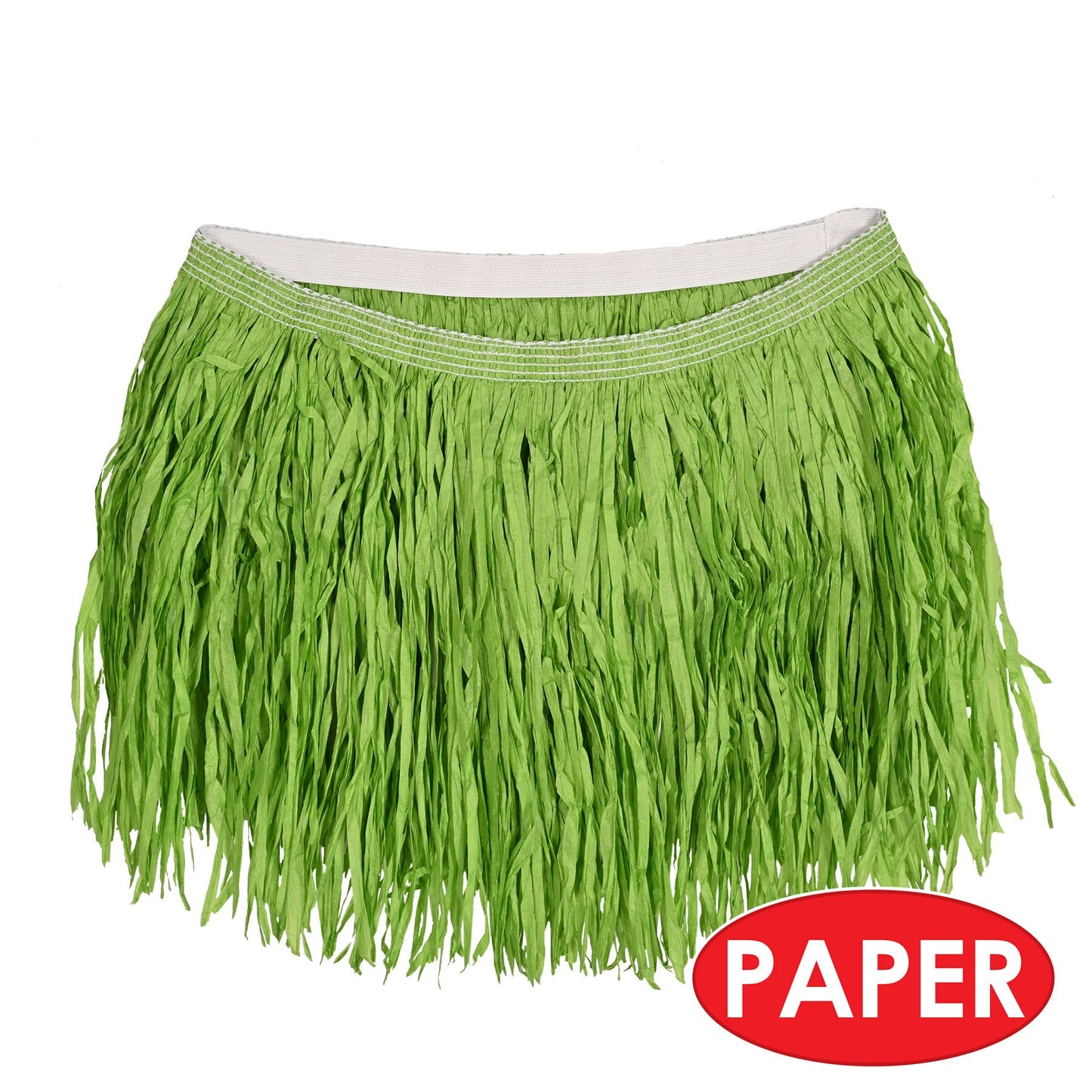 Beistle Adult Size Short Green Paper Grass Hula Skirt Luau Costume Accessory, One