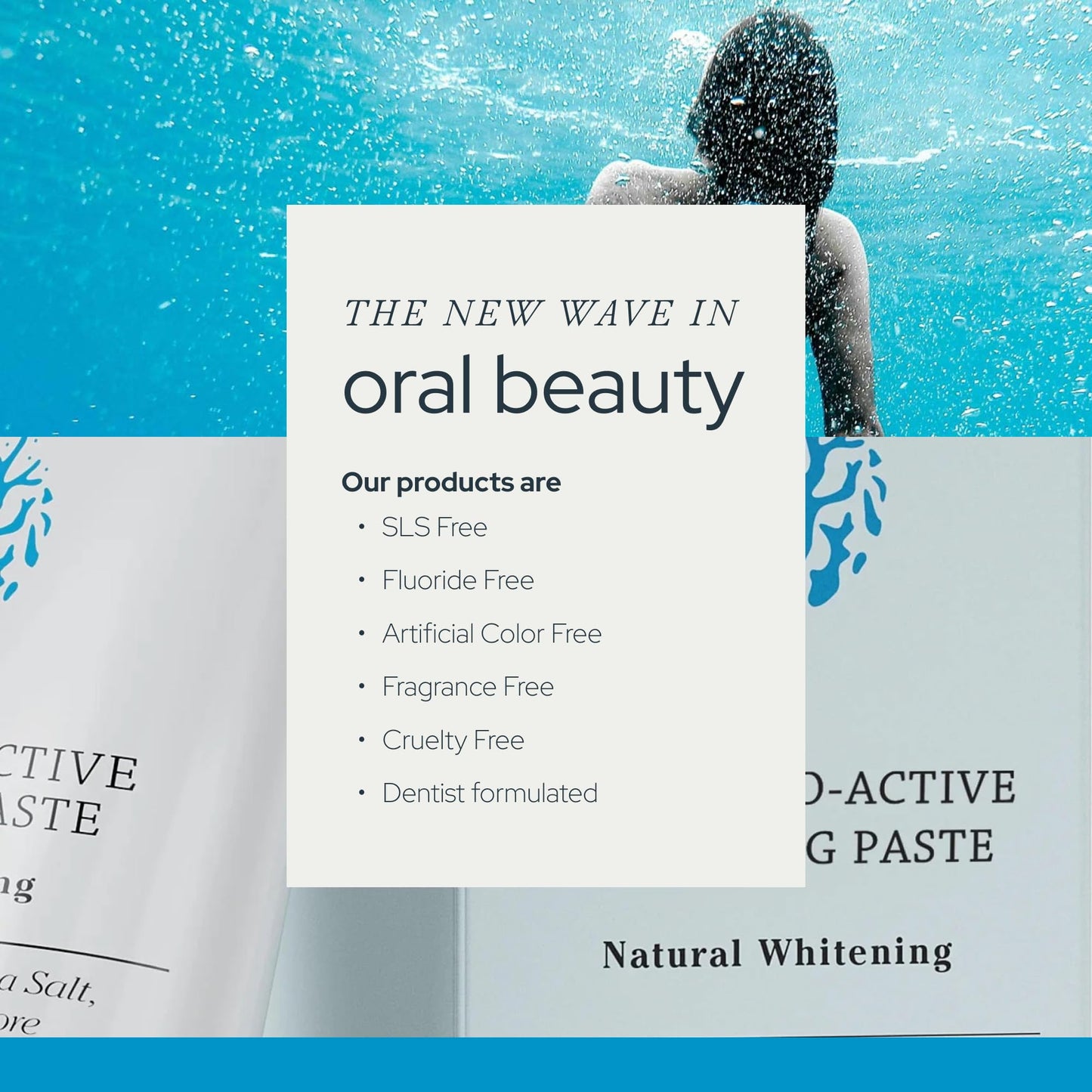 OLAS Marine Sea Mint Bio-Active Toothpaste - Fluoride Free Toothpaste - Promote a Healthy Oral Microbiome & Natural Fresh Breath - SLS Free & Dentist Formulated (3.5oz)