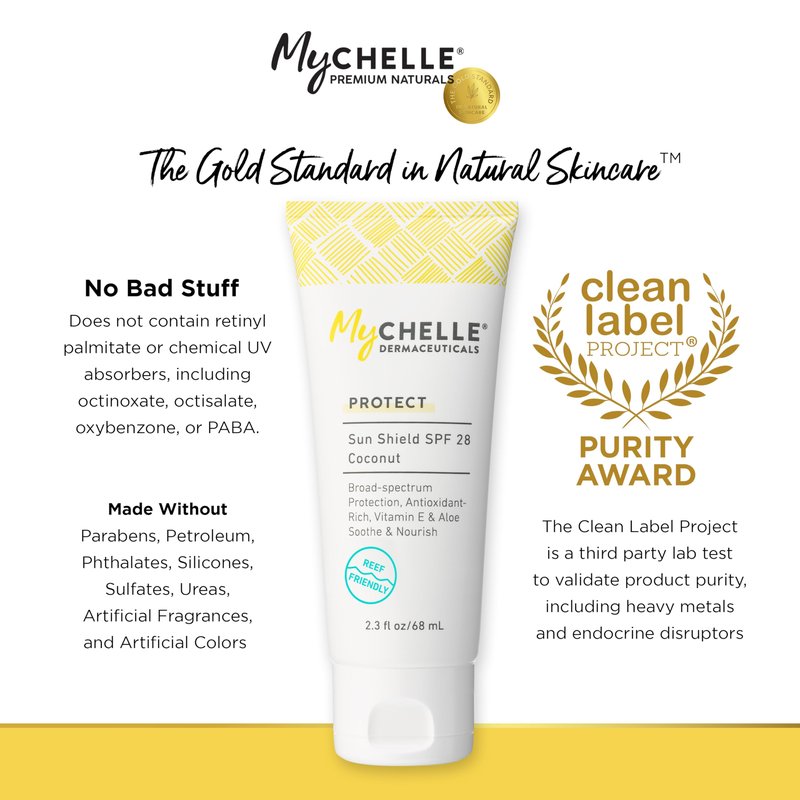 MyChelle Dermaceuticals Sun Shield Liquid Zinc SPF 30 Light/Medium - Tinted Sunscreen for All Skin With Oil-Absorbing Bentonite Clay - Use as Sheer Foundation or Makeup Primer for Matte Finish