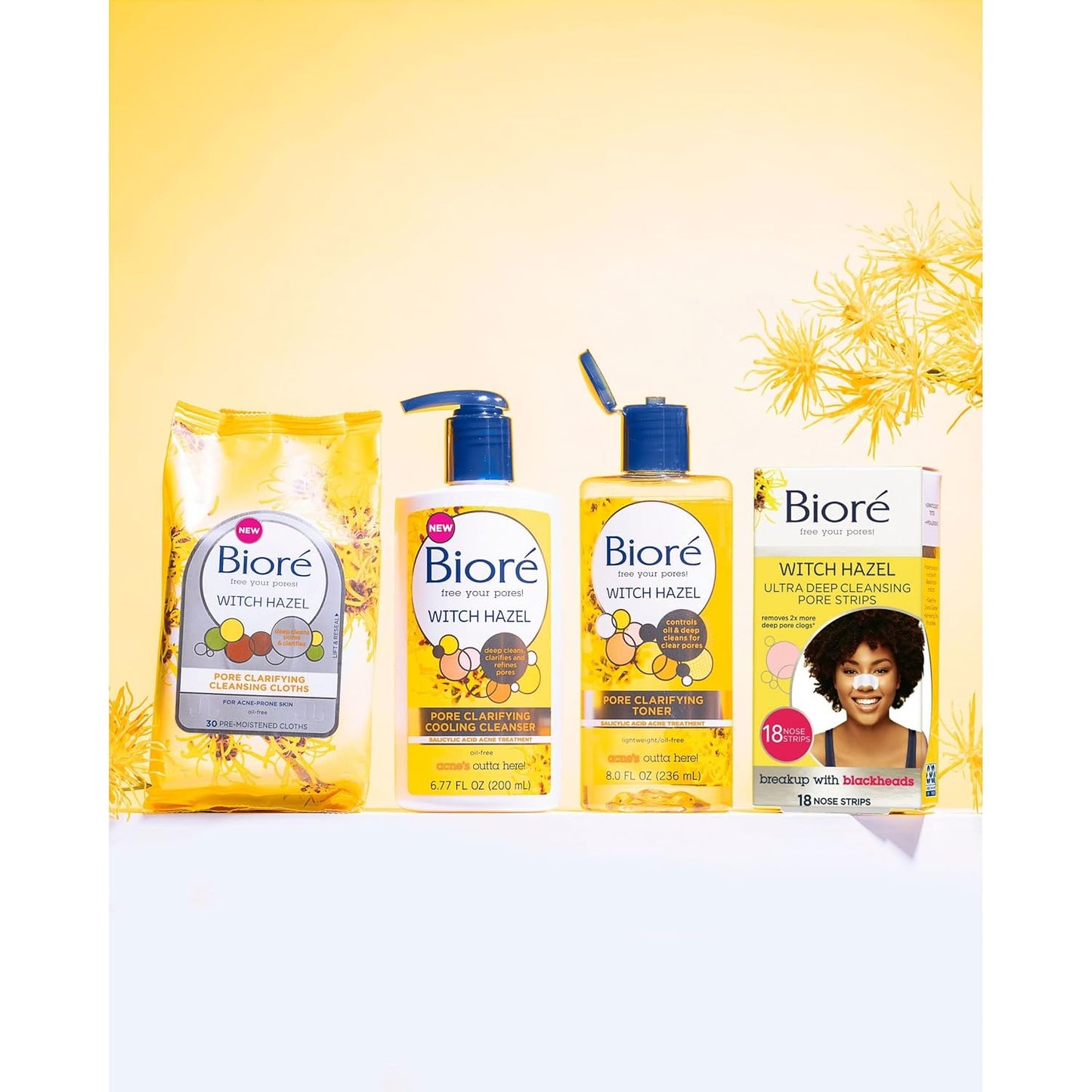 Biore Clear & Breathable Cooling Cleanser with Witch Hazel, Acne Treatment for Face, Face Scrub for Oily Skin, Salicylic Acid Cleanser, 6.77 Oz