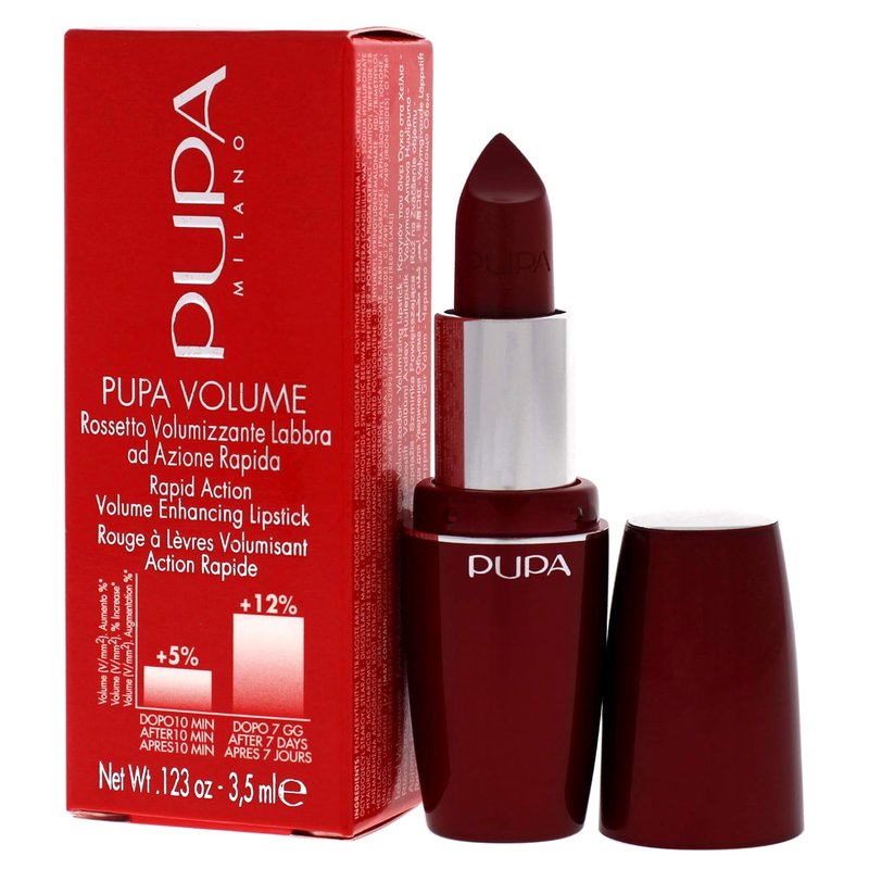 Pupa Milano Lipstick | Plumping, Hydrating Cream Formula - 400 Vintage Red - 0.123 Oz
