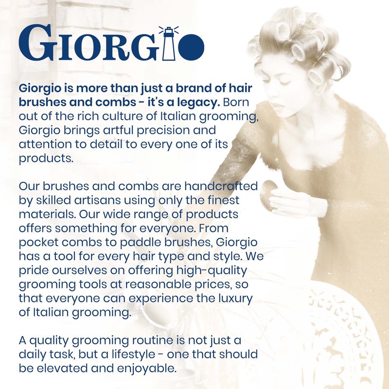 Giorgio G51 Graphite Small Travel Purse Detangling Comb - Wide Teeth Pocket Comb for Thick, Curly and Wavy Hair, Wet or Dry Use, Handmade of Cellulose, Saw-Cut, Hand Polished