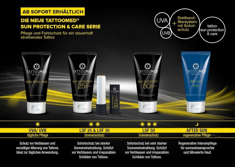 TattooMed SPF 50 Sun Protection Cream - Ultimate Tattoo Care & Color Protection | 100ml