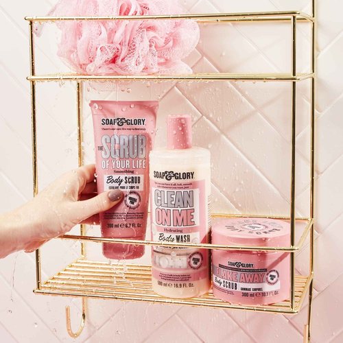 Soap & Glory Original Pink The Scrub Of Your Life Exfoliating Body Scrub - Smoothing & Buffing Vegan Scrub - Rose & Bergamot Body Polish with Shea Butter & Vitamin E (200ml, 2 pack)