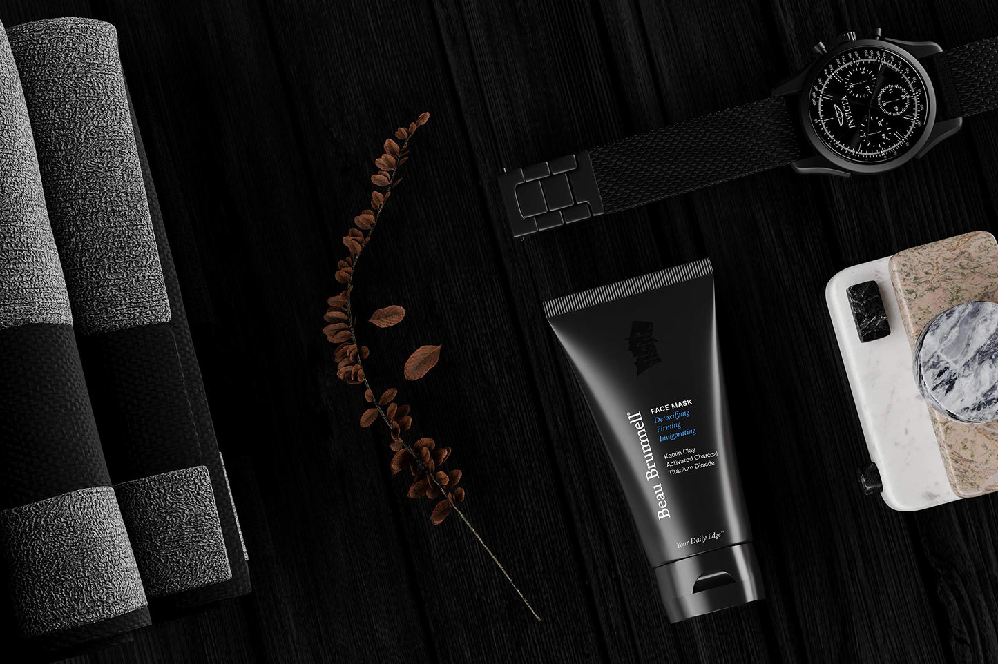 Beau Brummell Men’s Face Mask Detoxifying Facial Treatment with Kaolin Clay & Activated Charcoal | Deep Cleansing Formula | 5 FLOZ Tube Lasts Approx 6-Months |Made In USA