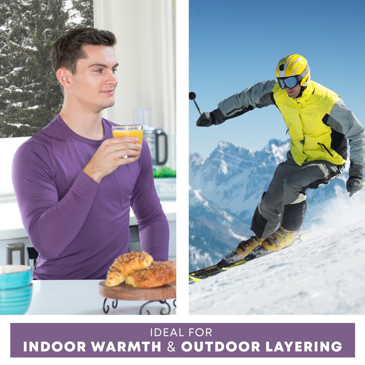 Rocky Thermal Underwear Men Long Johns Men Thermals Top Bottom Set Shirt Pants Men's Base Layer Insulated Under Wear Mens Thermal Set Extreme Cold Weather Winter Ski (Heather Grey / 4X-Large) 2pk