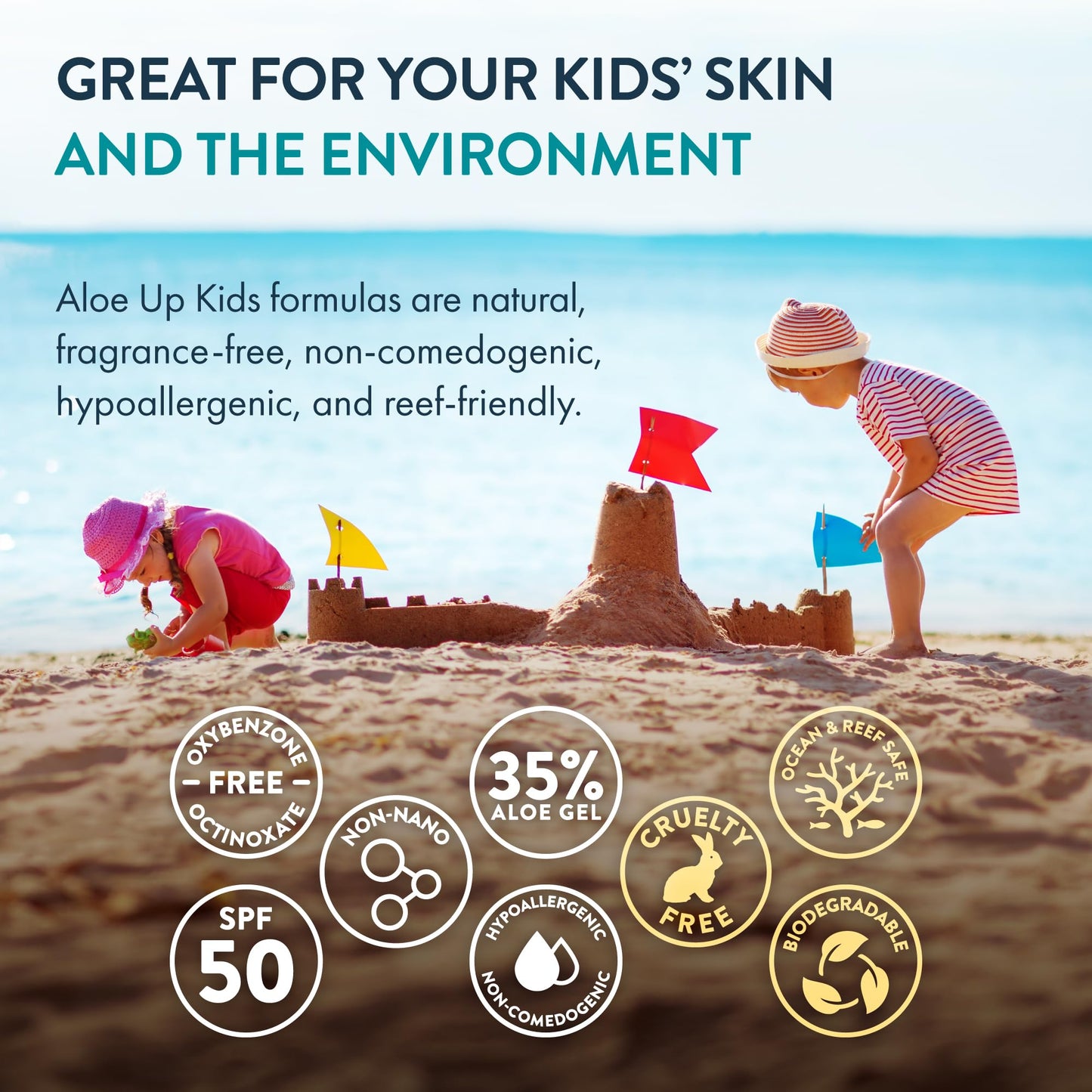 Aloe Up Kids Mineral Sunscreen Spray SPF 50, Zinc Oxide, 4.5 oz