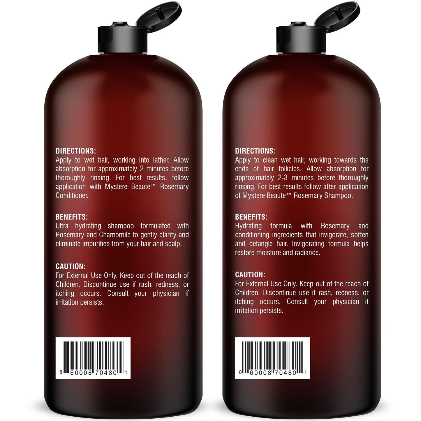Rosemary Shampoo and Conditioner Set for Hair Growth - 16 fl oz Each