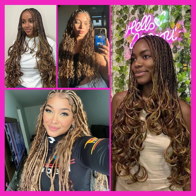 Human Braiding Hair for Boho Braids 110g 18 Inch Highlight Brown Curly Boho Hair for Braiding No Weft Bohemian 3 Bundles Knotless 12A Deep Wave Bulk Wet and Wavy Human Braids Extensions P4/30#