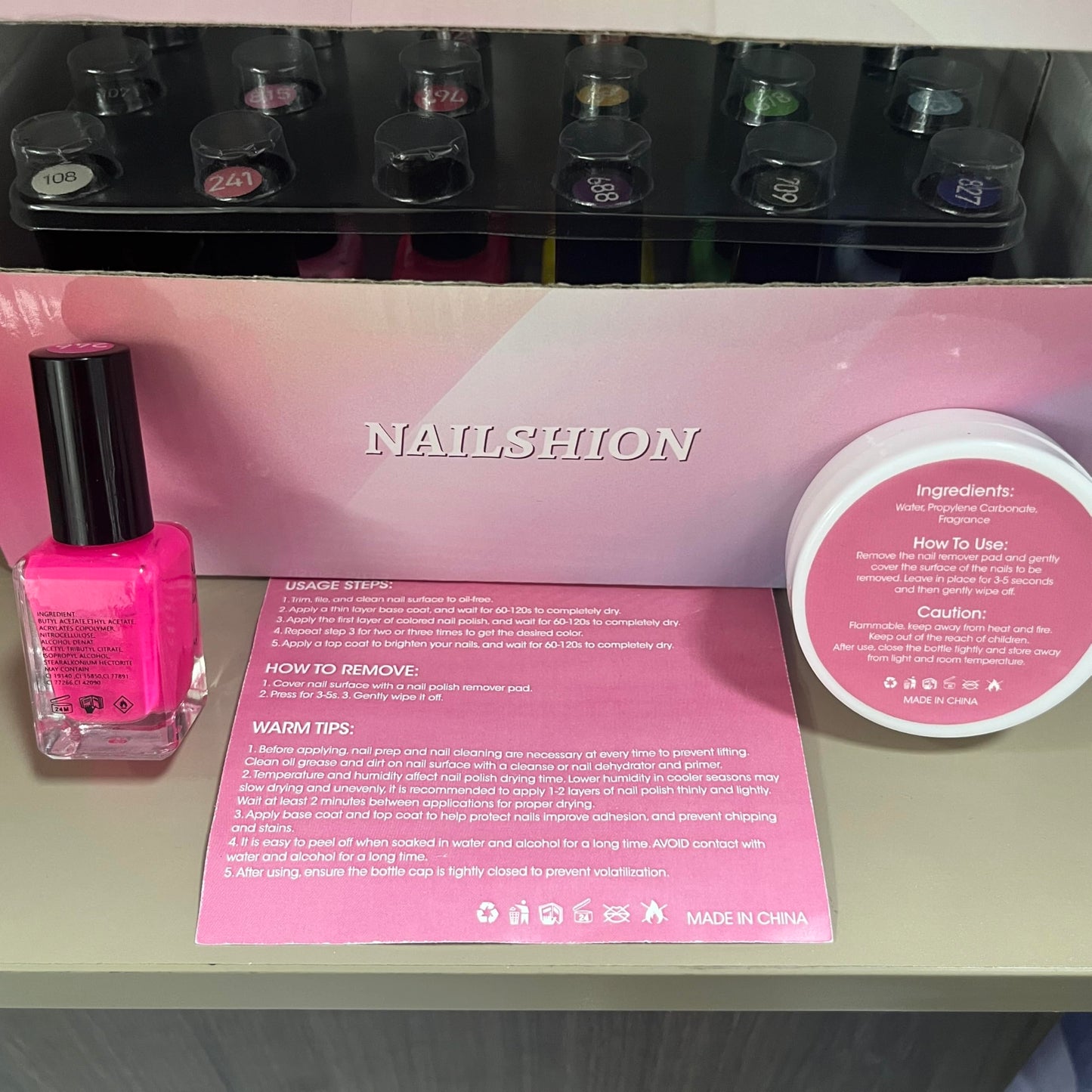 Nailshion Nail Polish 10ml 16 Colors Rainbow Air Dry Regular Nail Polish Set with Base Top Coat & Remover Pads| White Red Classic French Fingernail Polishes Non-gel Bulk Gift for Nail Art Lovers