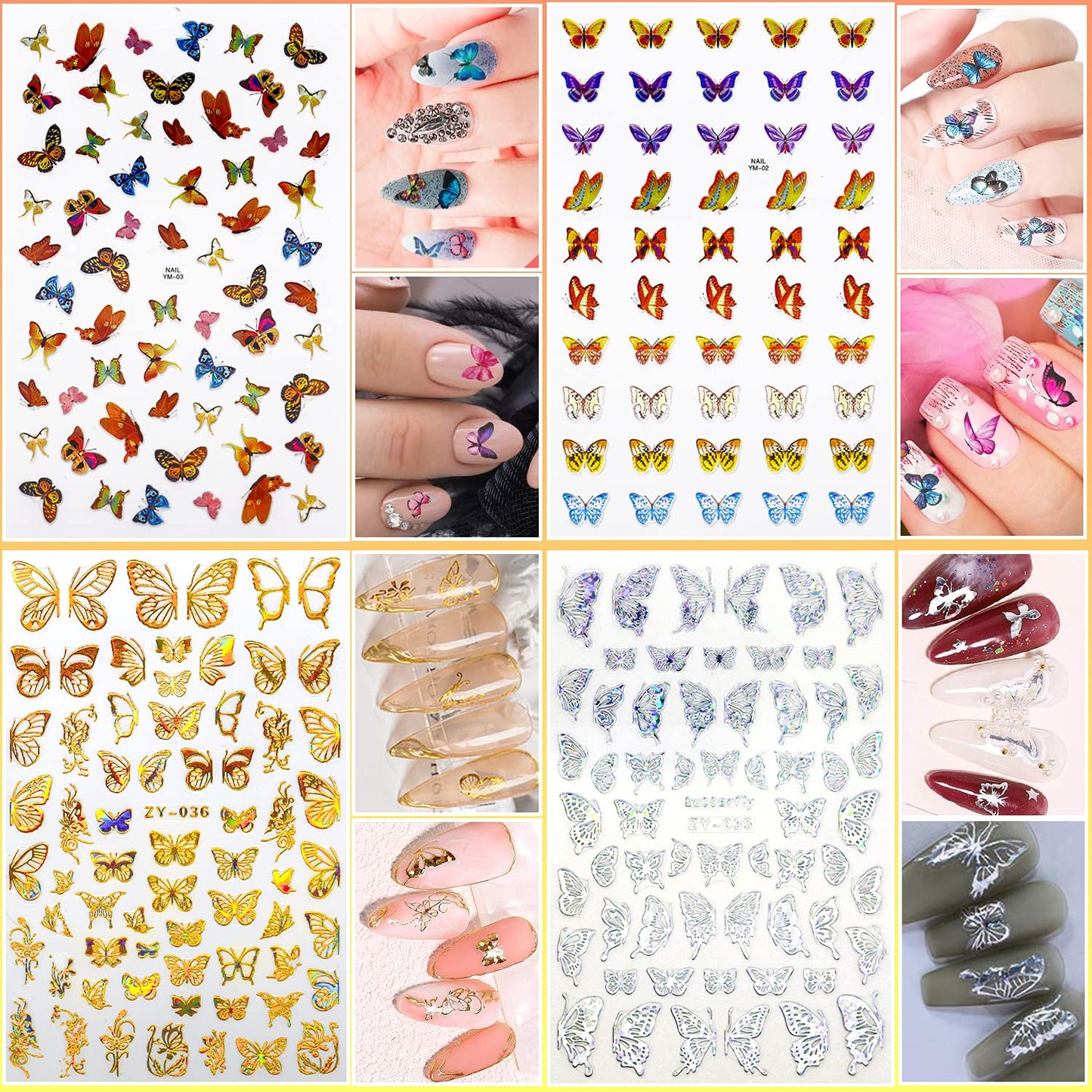 Nail Art Design Tools - 3D Decorations Kit with Brushes, Dotting Tools, Holographic Stickers, Nail Foil Tape, Rhinestones and Pick-Up Tweezers