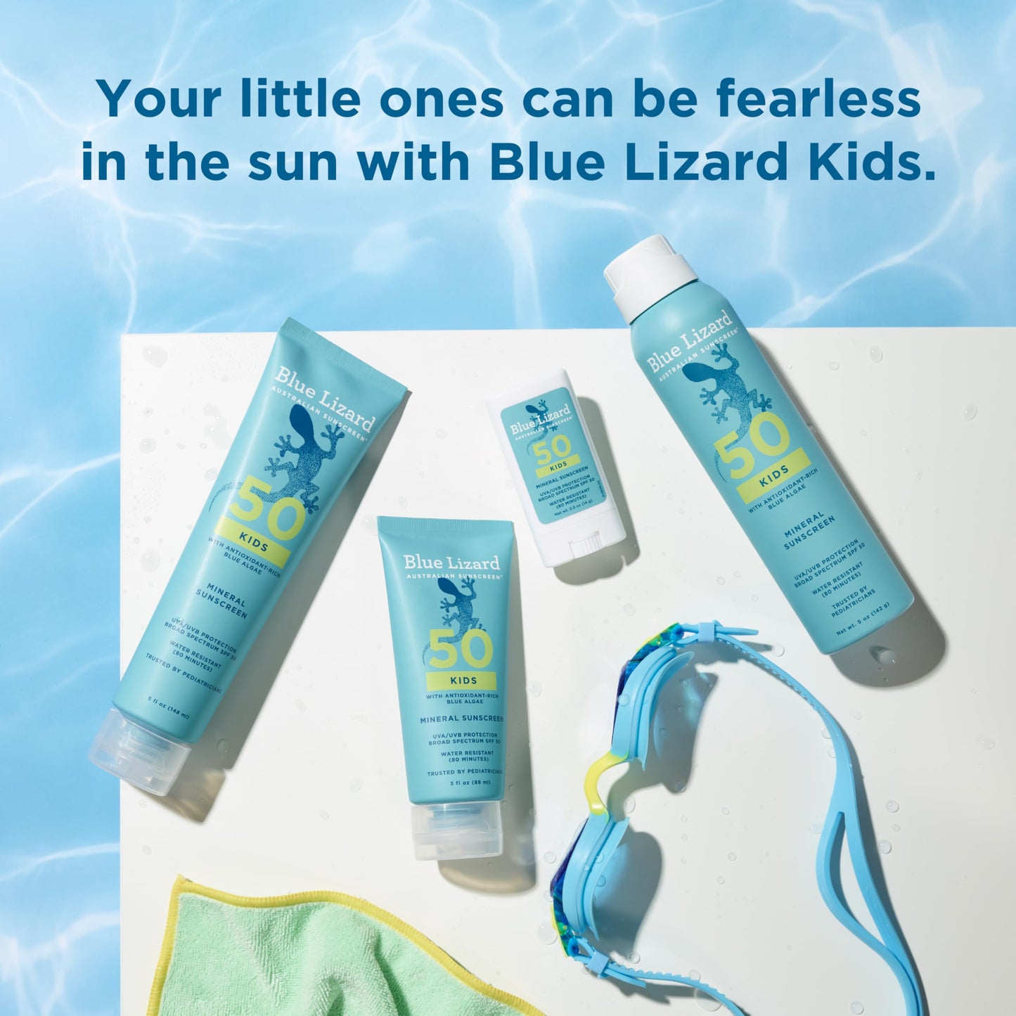 Blue Lizard Kids Mineral Sunscreen Spray SPF 50+, Brand, Broad-Spectrum UVA/UVB Protection, Water-Resistant, Zinc Oxide Formula, 5 fl oz