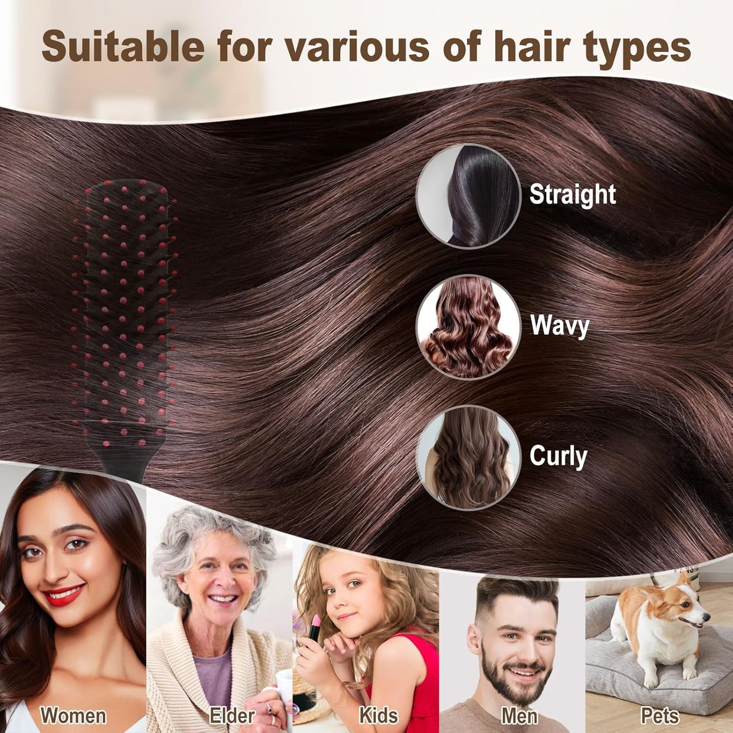 Hair Brushes Bulk - Individually Wrapped for Curly Hair | Ideal for Shelters & Hotels (100 PCS)