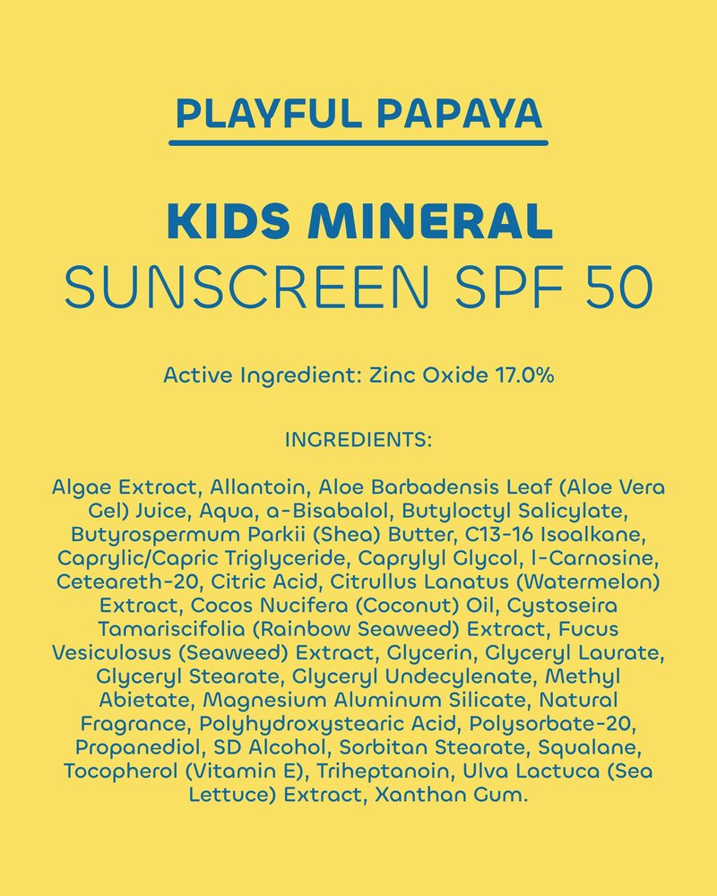 Seaweed Bath Co Kids Mineral Sunscreen Spray SPF 50 - Zinc Oxide Tear Free Sunblock for Children - Lightweight Water Resistant Broad Spectrum Protection for Sensitive Skin, 6 Ounce