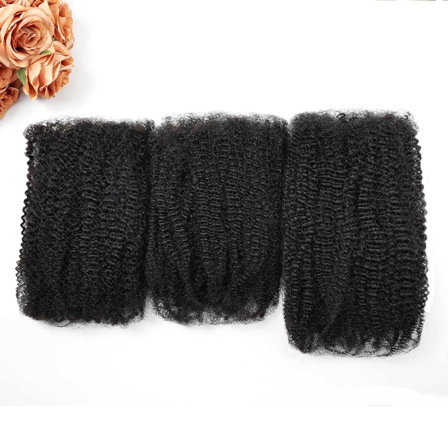 Afro Kinky Curly Human Hair Bulk – 100% Real Human Hair for Loc Extensions, Braiding, Mini Twists, Crochet & Loc Repair (14Inch, 1 Pack – 50g)