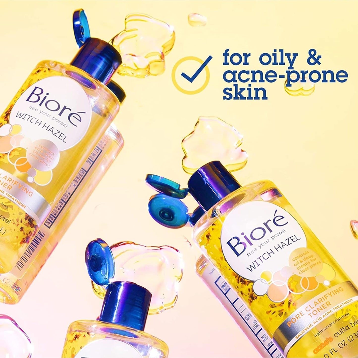Biore Clear & Breathable Cooling Cleanser with Witch Hazel, Acne Treatment for Face, Face Scrub for Oily Skin, Salicylic Acid Cleanser, 6.77 Oz